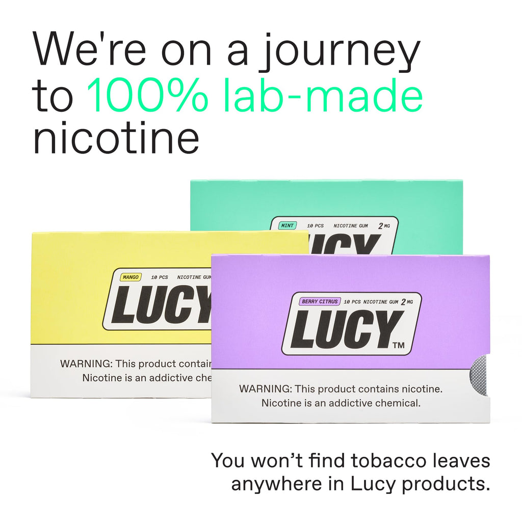 LUCY Nicotine Gum 2mg, 90 Count, Mint, Berry Citrus, Mango - Canada NPN# 80120060 - NRT Stop Smoking Aid, Reduce Withdrawal Symp