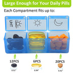 GOGOODA Weekly Pill Organizer 3 Times a Day, Pill Holder Box 7 Day, Daily Pill Organizer Case for Vitamins/Fish Oils/Supplements