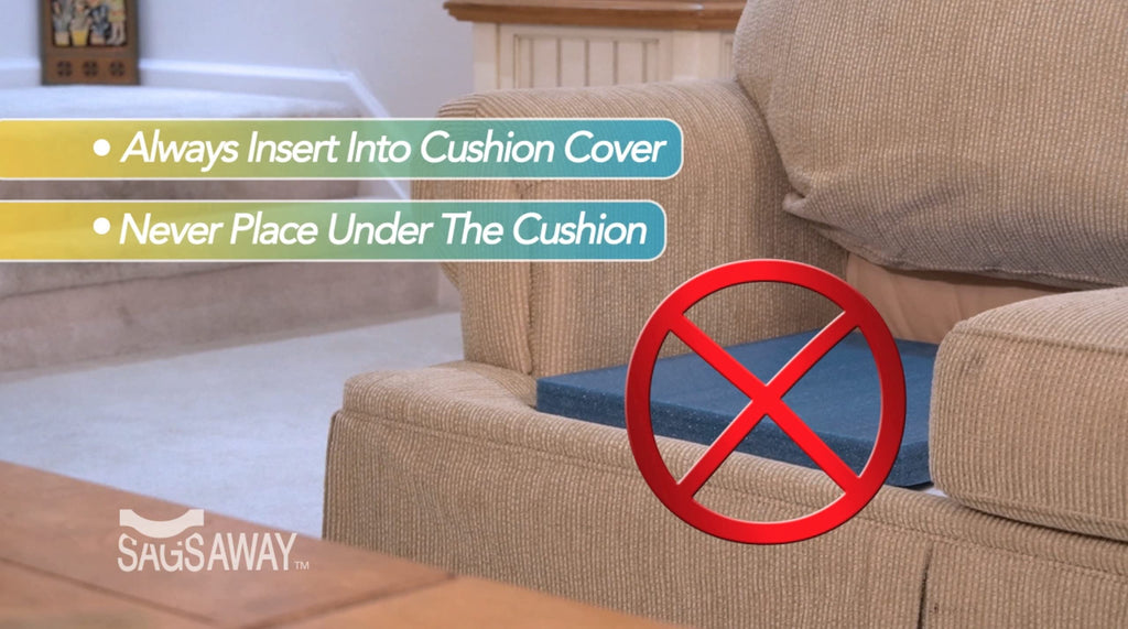 SagsAway Large 2 Piece 1.5in Thick Cushion Insert Kit for Immediate Lasting Support of 1 Saggy Seat. Two13x17in Pieces of Milita