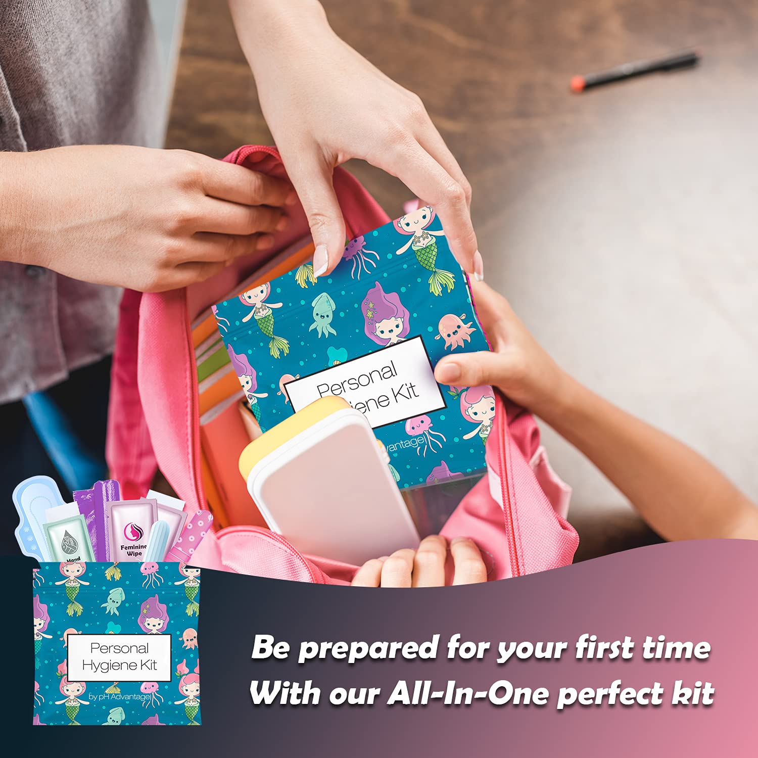 Menstrual Kit All-in-One 10 Pack | Convenience on The Go | Period Kit Pack for Travelling, Tweens & Teenager | Individually Wrap