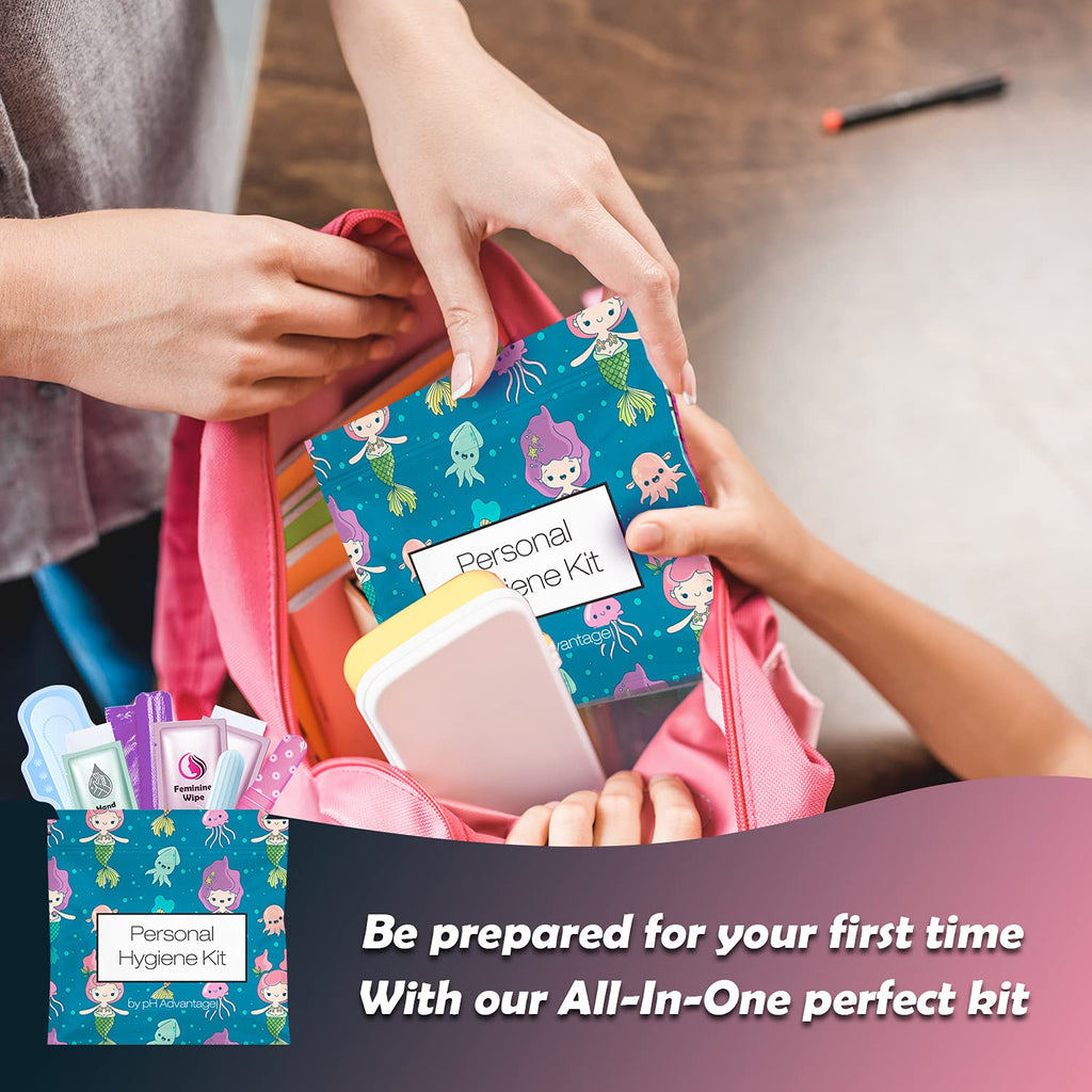 Menstrual Kit All-in-One 10 Pack | Convenience on The Go | Period Kit Pack for Travelling, Tweens & Teenager | Individually Wrap