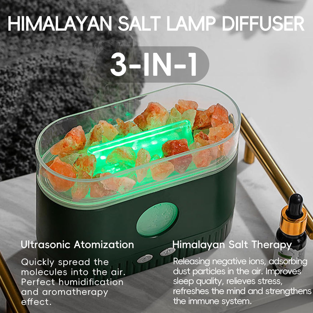YALEDI Aromatherapy Essential Oil Diffuser, 3-in-1 Himalayan Salt Lamp Diffuser with 7 Color Lights, 200ml Ultrasonic Cool Mist