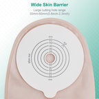 SUCONBE 25pcs Ostomy Bag with Clamp Closure, colostomy Supplies, One Piece Drainable Pouches for Ileostomy Stoma Care