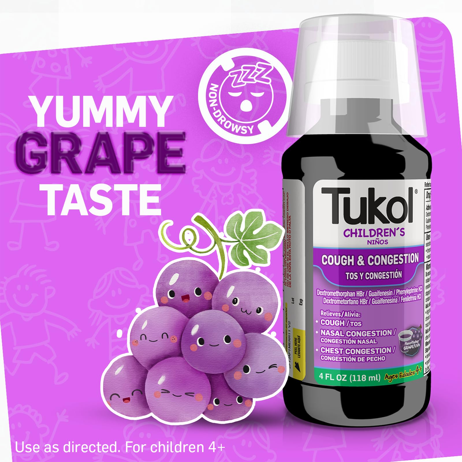TUKOL Childrens Cough Medicine - Cough & Congestion Relief, Chestal Cough Suppressant for Kids, Childrens Cold and Cough Medic