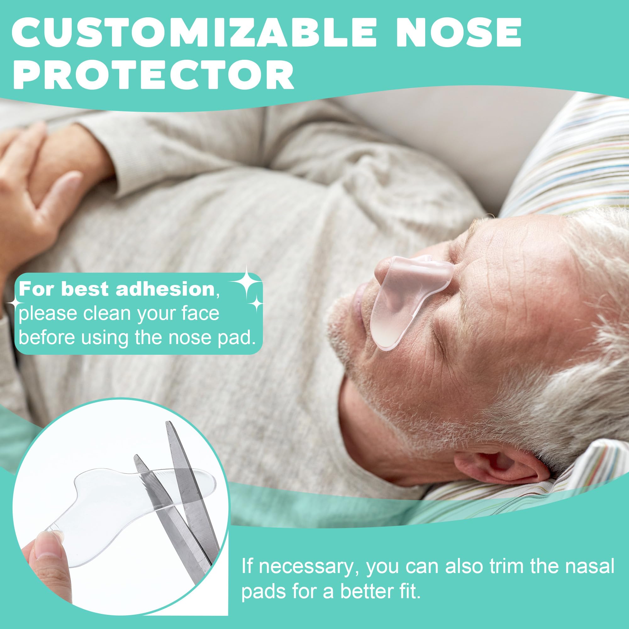 10 Pack CPAP Nose Pads, Anti Leak CPAP Nose Protector for Most Masks, Reusable Silicone Gel Nasal Pads - Relieve Pressure & Skin