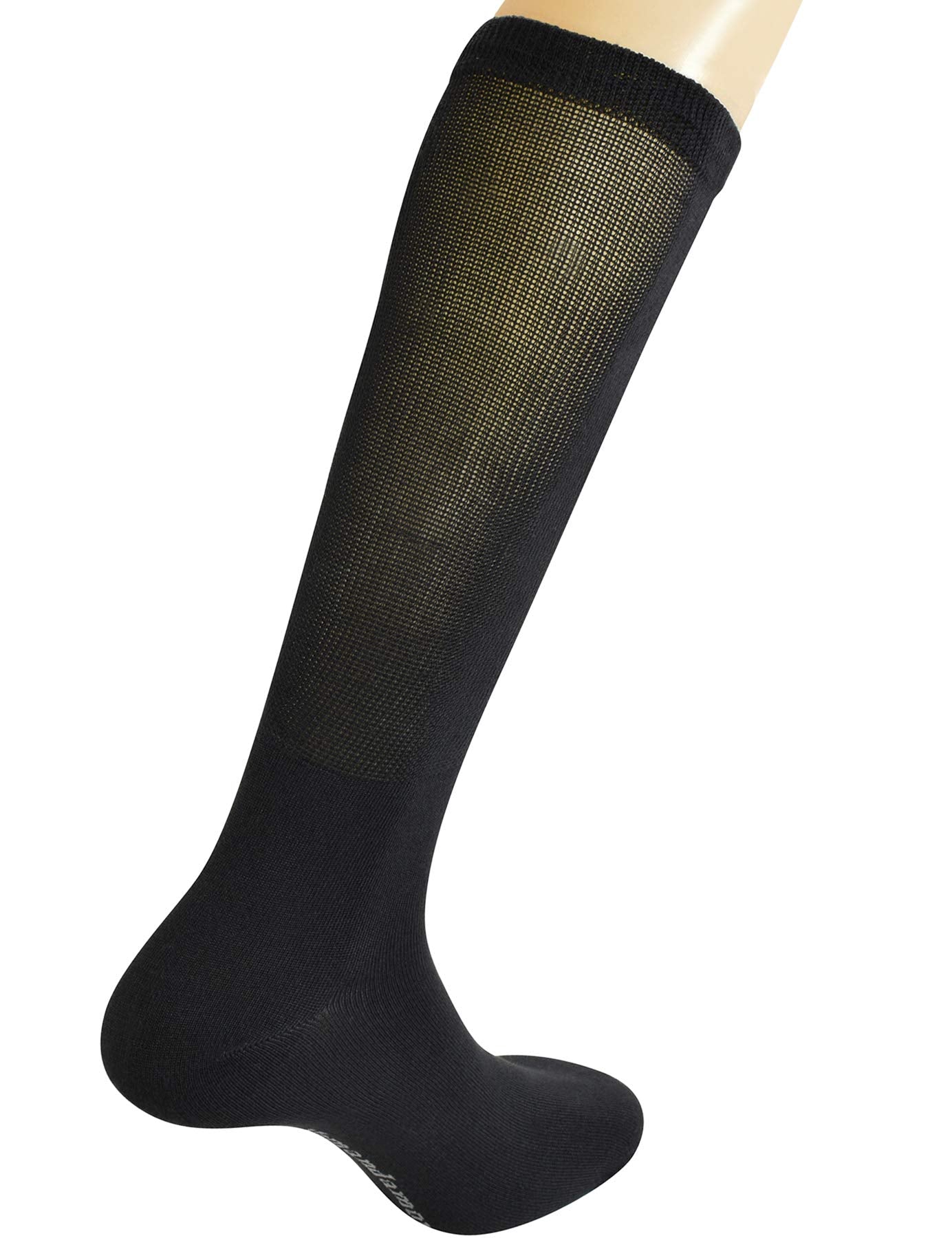 Yomandamor Mens 4 Pairs Over the Calf Super Soft Diabetic/Dress Socks with Seamless Toe