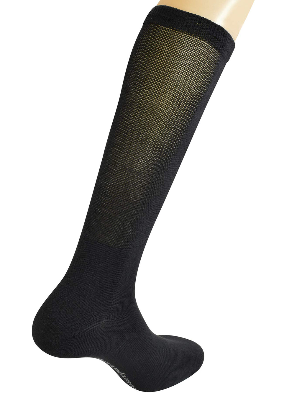 Yomandamor Mens 4 Pairs Over the Calf Super Soft Diabetic/Dress Socks with Seamless Toe