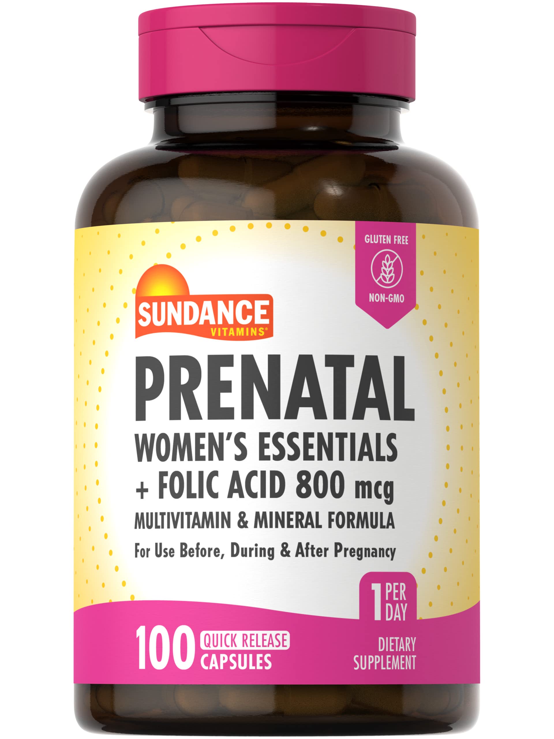 Prenatal Multivitamin and Mineral Formula | 100 Quick Release Capsules | with Folic Acid 800 mcg | Non-GMO, Gluten Free Suppleme