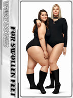 Bunnycool 4 Pairs Extra Wide Socks Swollen 30 Lymphedema Bariatric Socks Non Binding Loose Fit(10-13,Black Color)