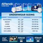 Attends Adult Absorbent Underwear, X-Large [14 Count] - Maximum Absorbency for Men and Women - Disposable Pull-On Diapers with T