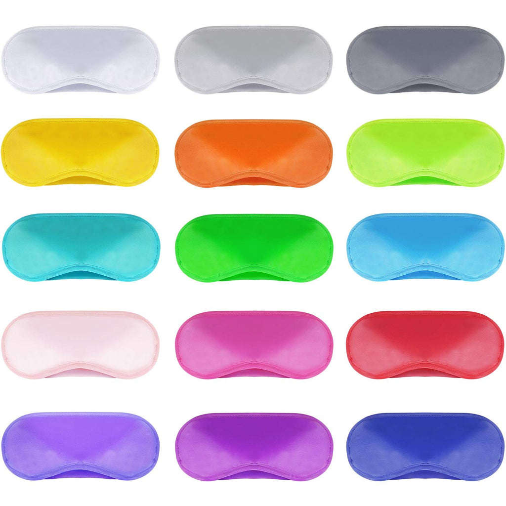 30 Pieces Blindfold Eye Cover Sleep Mask for Games Party Sleeping Travel with Nose Pad and Adjustable Strap (Multicolored)