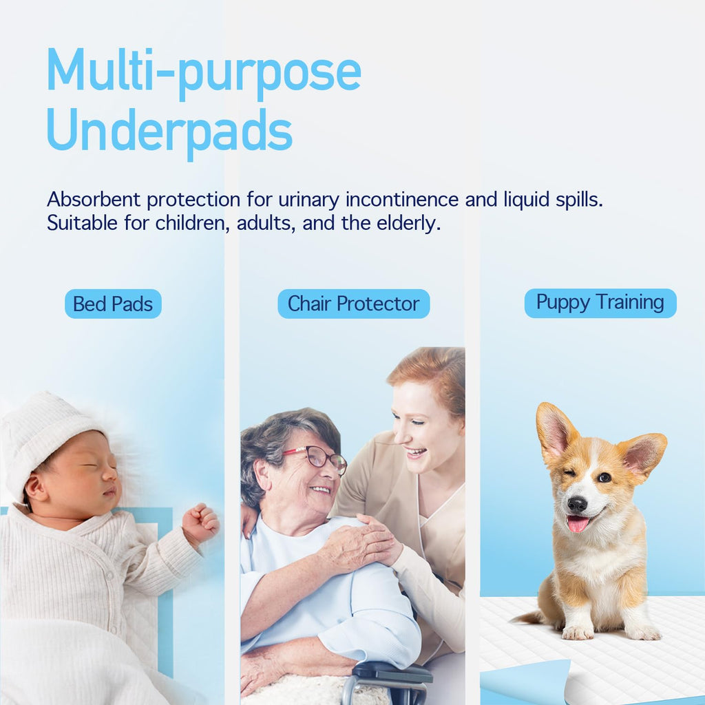 Dynarex Disposable Underpads, Medical-Grade Incontinence Bed Pads to Protect Sheets, Mattresses, and Furniture, 23   x36    (60g