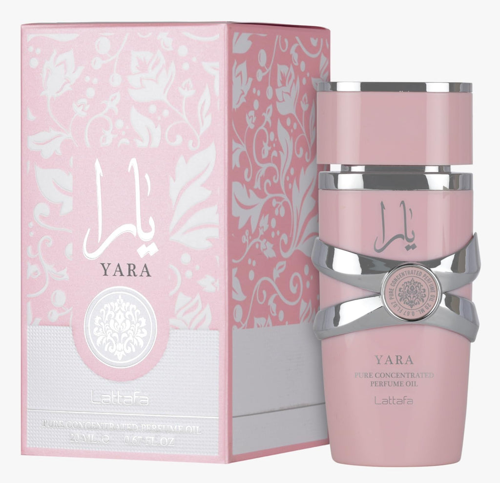 Lattafa Yara - Floral, Gourmand, Fruity, Musky - Pure Concentrated Perfume Oil Long-Lasting Fragrance for Women, 0.67 Ounce / 20