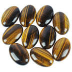 Loveliome Natural Tiger's Eye Oval Polished Worry Stones, Healing Crystal Indoor Fountain Stones Massage Energy Anxiety Relief I