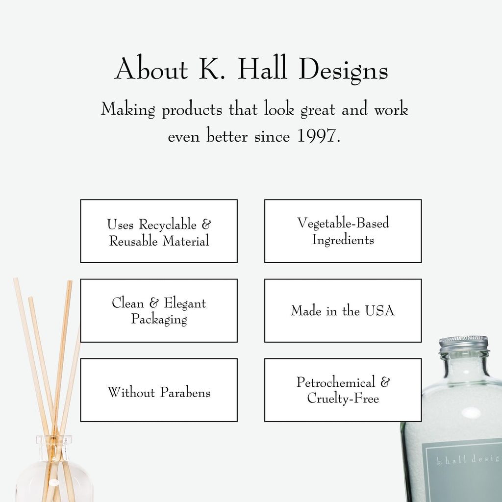 K. Hall Designs Lemon Sage Boxed Diffuser Kit, Citrus Scent with Herbaceous Notes, Reed Diffuser Set for Home, Long Lasting Arom