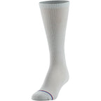 MediPEDS 8 Pair Diabetic Crew Socks with Non-Binding Top, White, Shoe Size: Men 12-15