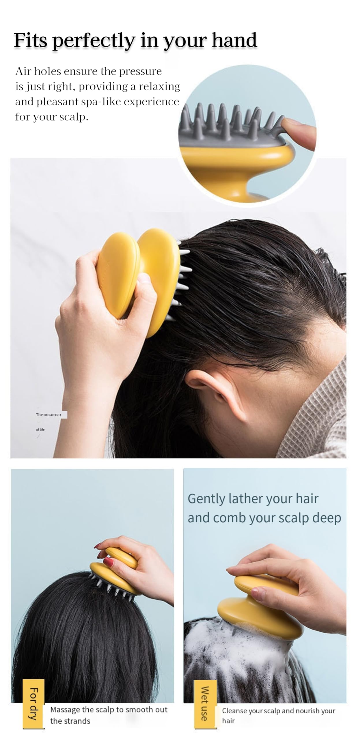 Generic Fillable Scalp Massager Brush - Silicone Gentle Scalp Scrubber, Exfoliator & Dandruff Scrub Away - Use On Shower with Sh