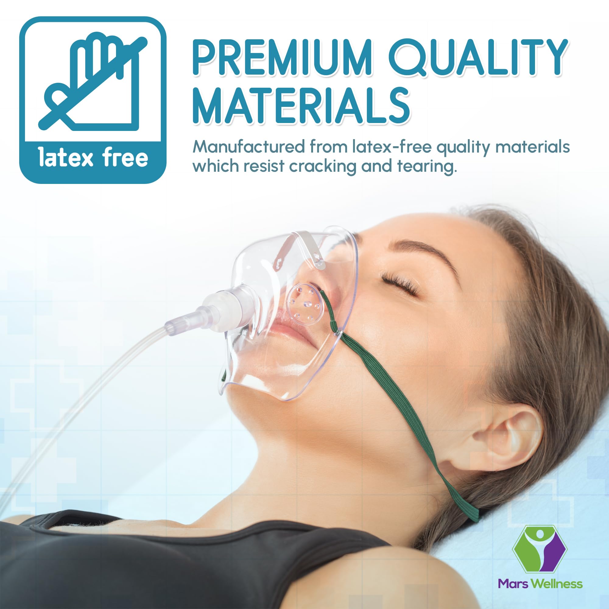 Mars Wellness Oxygen Tubing - Premium Clear Crush Resistant Oxygen Tubes - 7 Foot - 3 Tubes