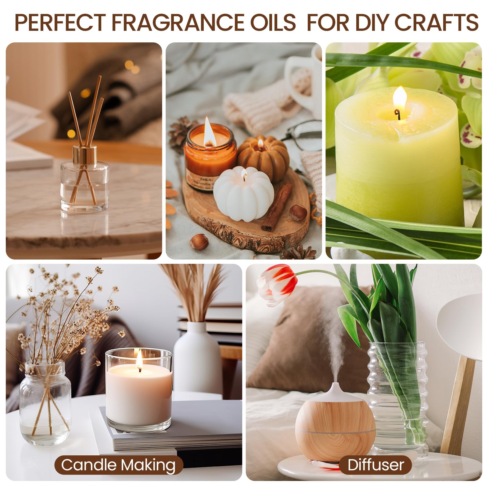 Nuanchu 26 Pcs Essential Oils Set 10ml Fragrance Oil Aromatherapy Kit for Diffuser Humidifier Aromatherapy-Oils for Candle Bath