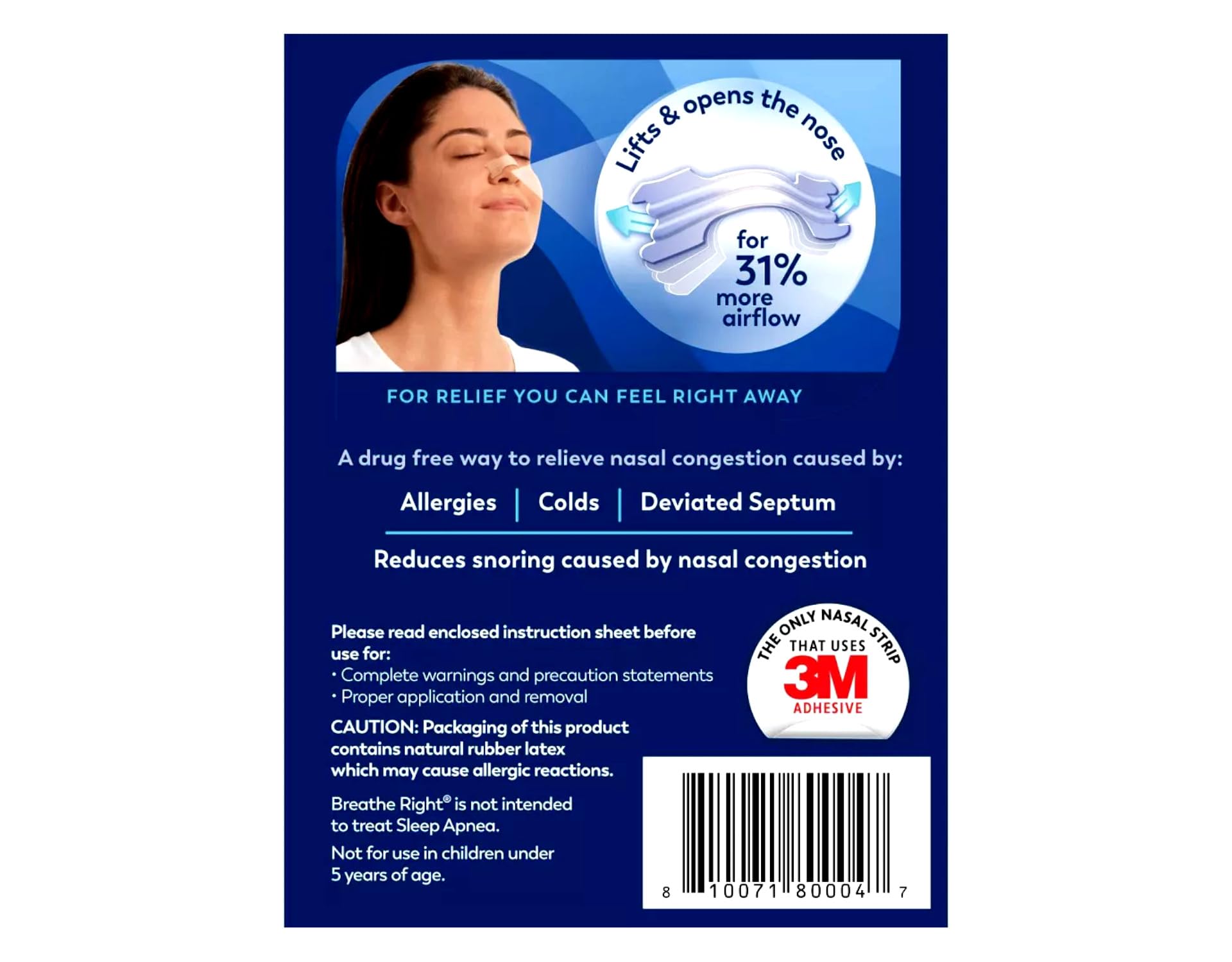 Breathe Right Nasal Strips, Small/Medium, Clear (Clear - 90 Count)
