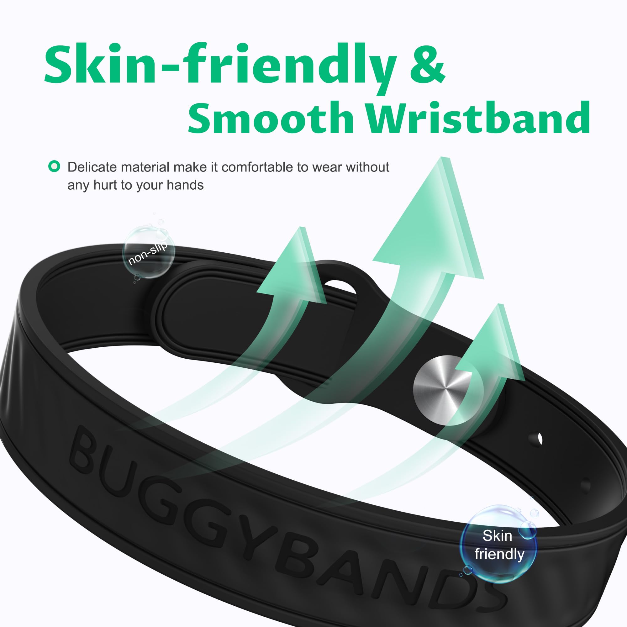 BuggyBands Mosquito Repellent Bracelets, 6 Pack Silicone Mosquito Repellent Bands with DEET Free, Natural & Waterproof Bug Wrist
