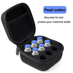 9 Slot Insulin Fridge Travel Storage Case, Black Secure & Compact Peptide Holder Fridge Organizer Case Fits Standard 10ml U-100