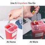 Alcedo Sharps Container for Home Use and Professional 1 Quart (5-Pack), Biohazard Needle and Syringe Disposal, Small Portable Co
