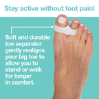 ZenToes Toe Spacers Bunion Corrector for Women and Men, Big Toe Straightener, Double Loop Gel Splint Separator for Correct Align