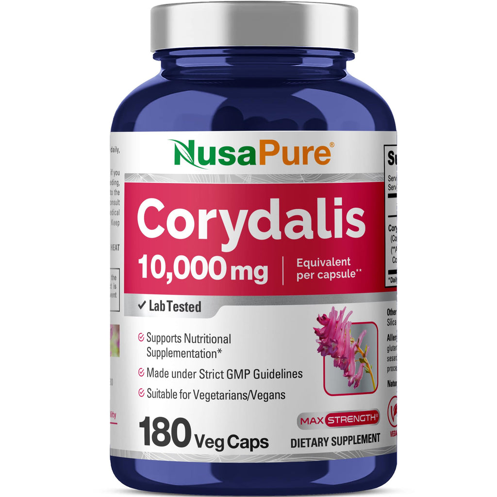 NusaPure Corydalis 10,000 mg 180 Veg caps (Extract 20:1, Vegan, Non-GMO)