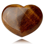 QINJIEJIE 1.8'' Large Heart Crystal Love Stone Tigers Eye Smooth Gua Sha Healing Crystals Decor Meditation Yoga Worry Stones Gem