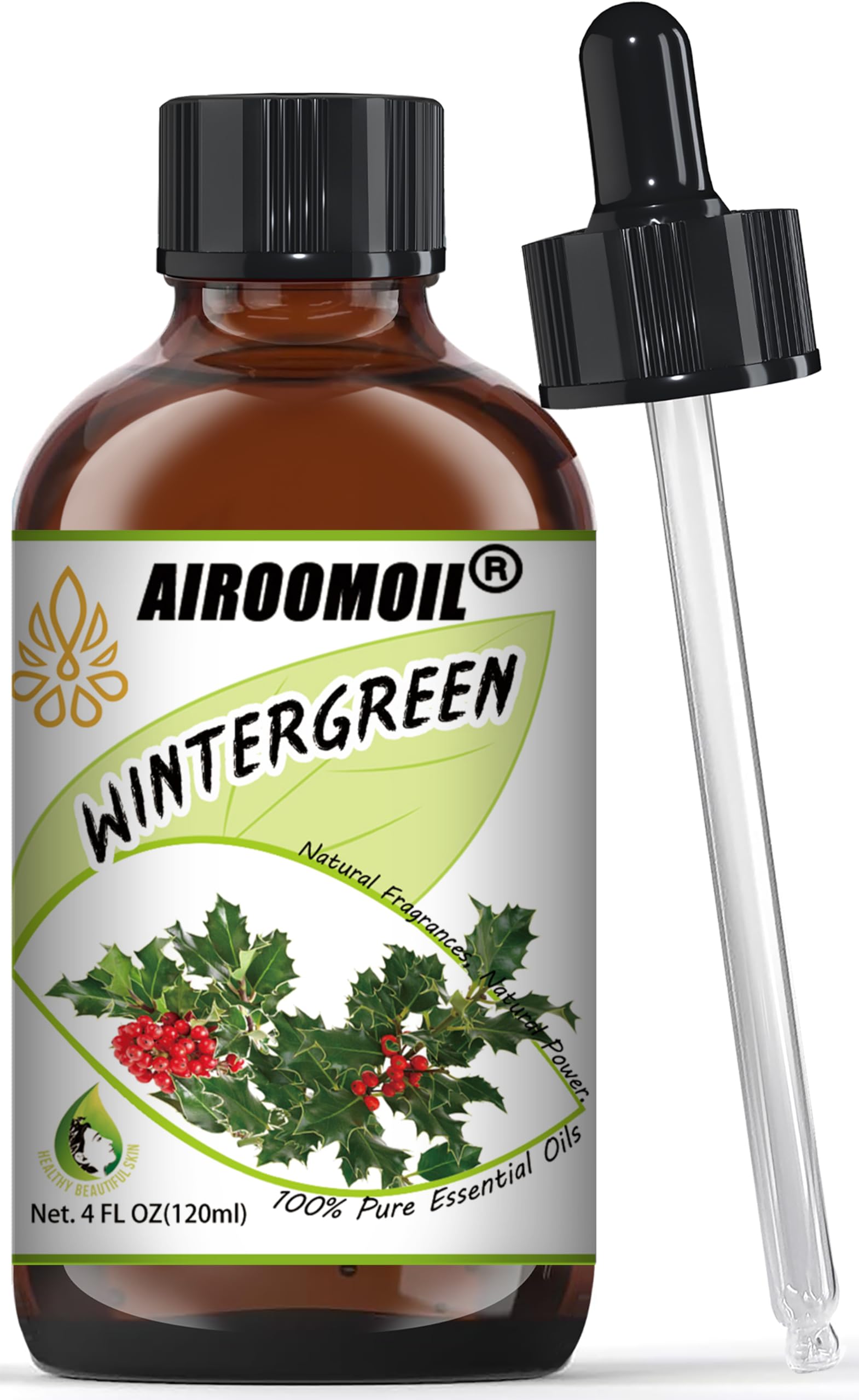 Wintergreen Essential Oil 4 oz - 100% Pure Therapeutic Grade for Diffusers, Aromatherapy, Topical/Skin Care & Spray