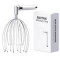 Head Massager Scalp - Electric Scalp Massagers with L-Handle, Waterproof Head Scratchers & Hair Massage Tool with 20 Metal Finge