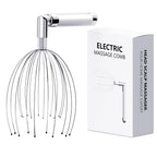 Head Massager Scalp - Electric Scalp Massagers with L-Handle, Waterproof Head Scratchers & Hair Massage Tool with 20 Metal Finge