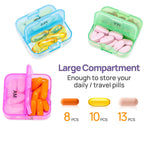 Zoksi Weekly Pill Organizer 2 Times a Day, Purple 7 Day Am Pm Pill Box, Daily Am Pm Pill Organizer 7 Day, Portable Vitamin Pill
