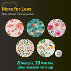 Libre 3 Sensor Covers Waterproof, Amolyfe 10 Pack Freestyle Libre 3 Plus Covers, Bump-Proof with Hard Cap, Breathable Latex Free