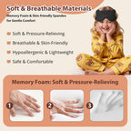 Kids Sleep Mask, 3D Sleeping Eye Mask for Kids with Adjustable Elastic Strap, Bear Shape Eye Cover with Memory Foam, Soft & Ligh