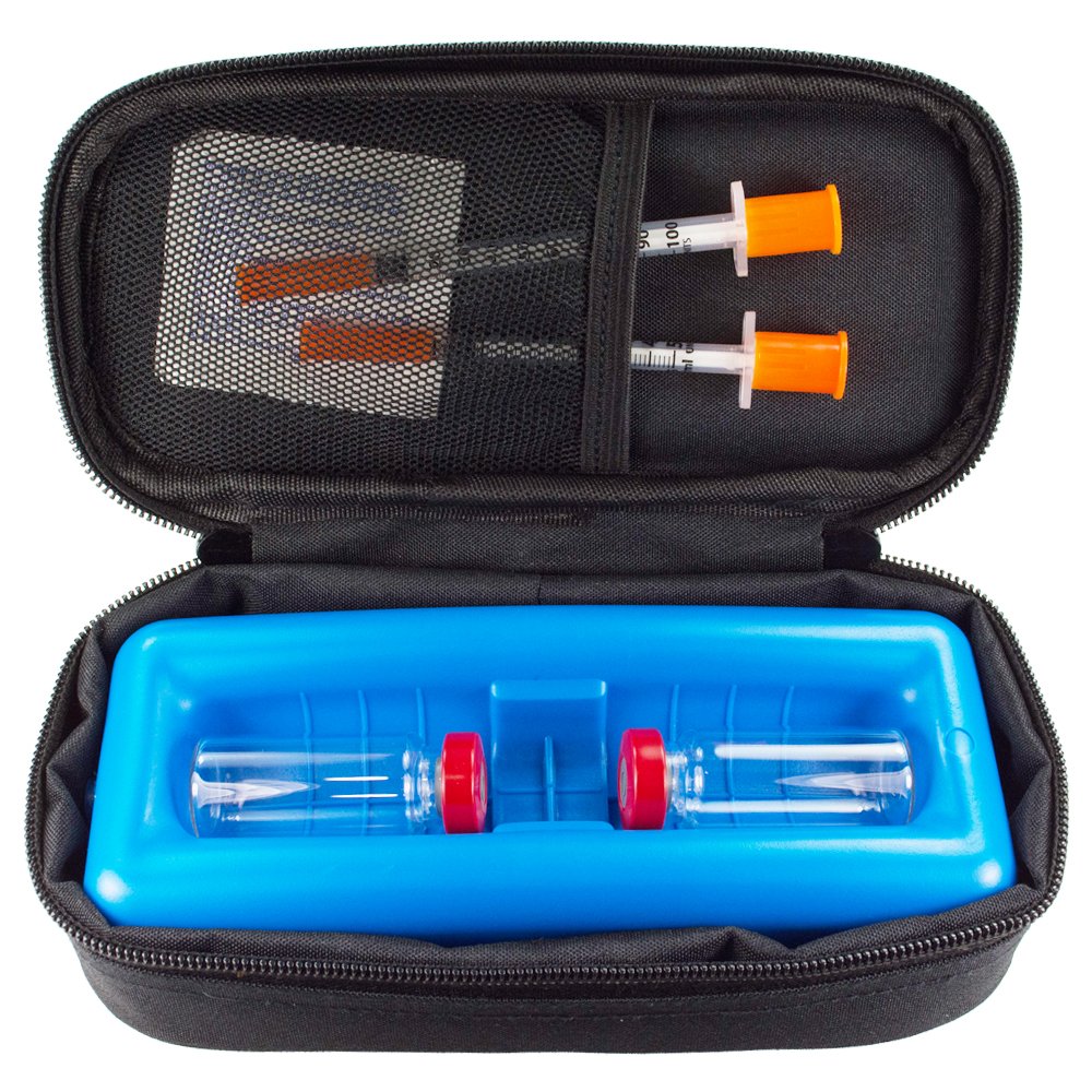 ChillMED Micro Cooler Bag - Diabetic Insulin Vial Carrying Case Travel Pack With Re-Freezable Ice Pack - Up to 12 Hours of Cool