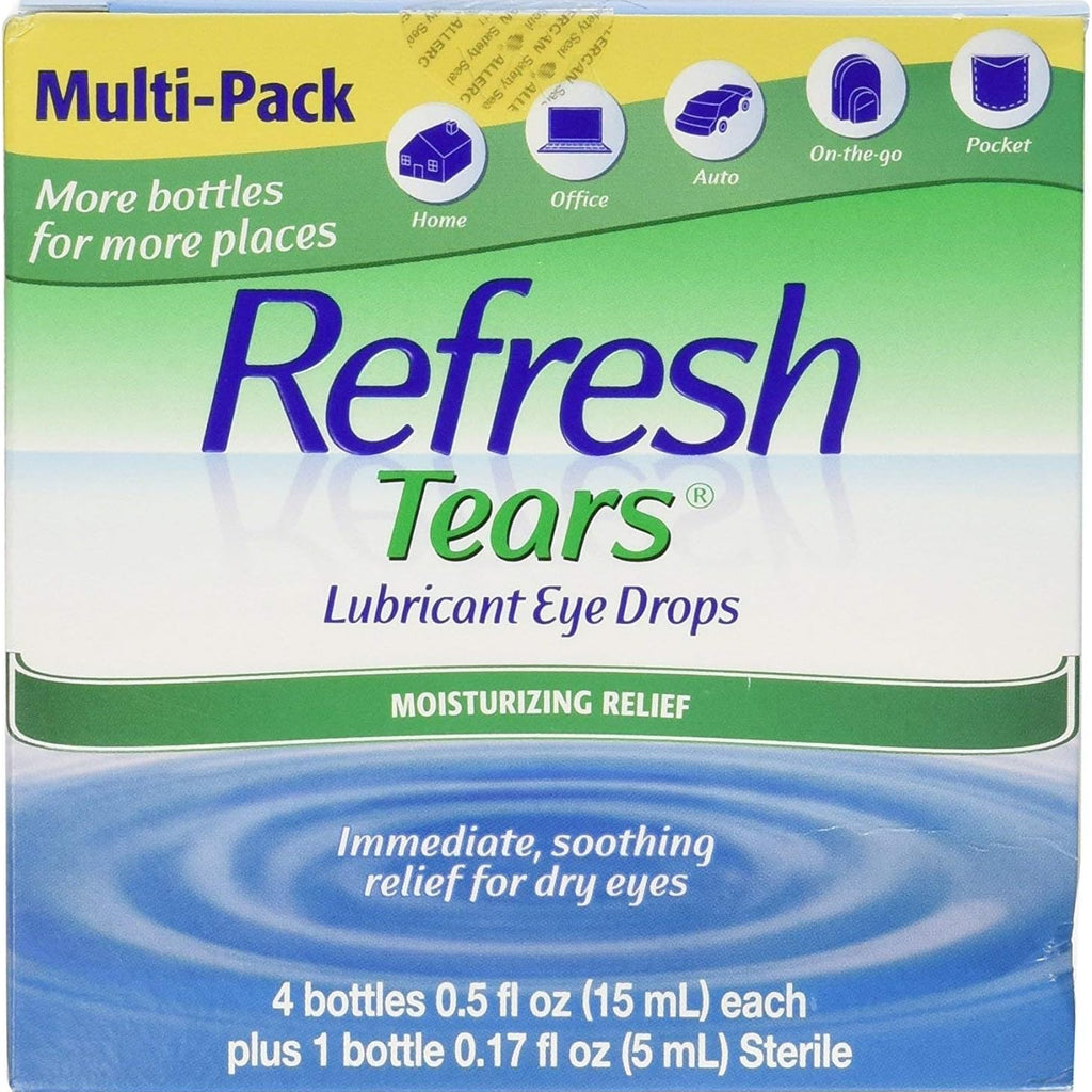 Refresh Tears Eye Drop Lubricant 4 x 15ml Bottles + 1 Bonus 5ml Bottle