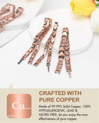 Feraco Copper Bracelets for Women, 2X Ultra Strength Magnetic Bracelet with 3500 Gauss Magnets, Adjustable with Sizing Tool, 99.