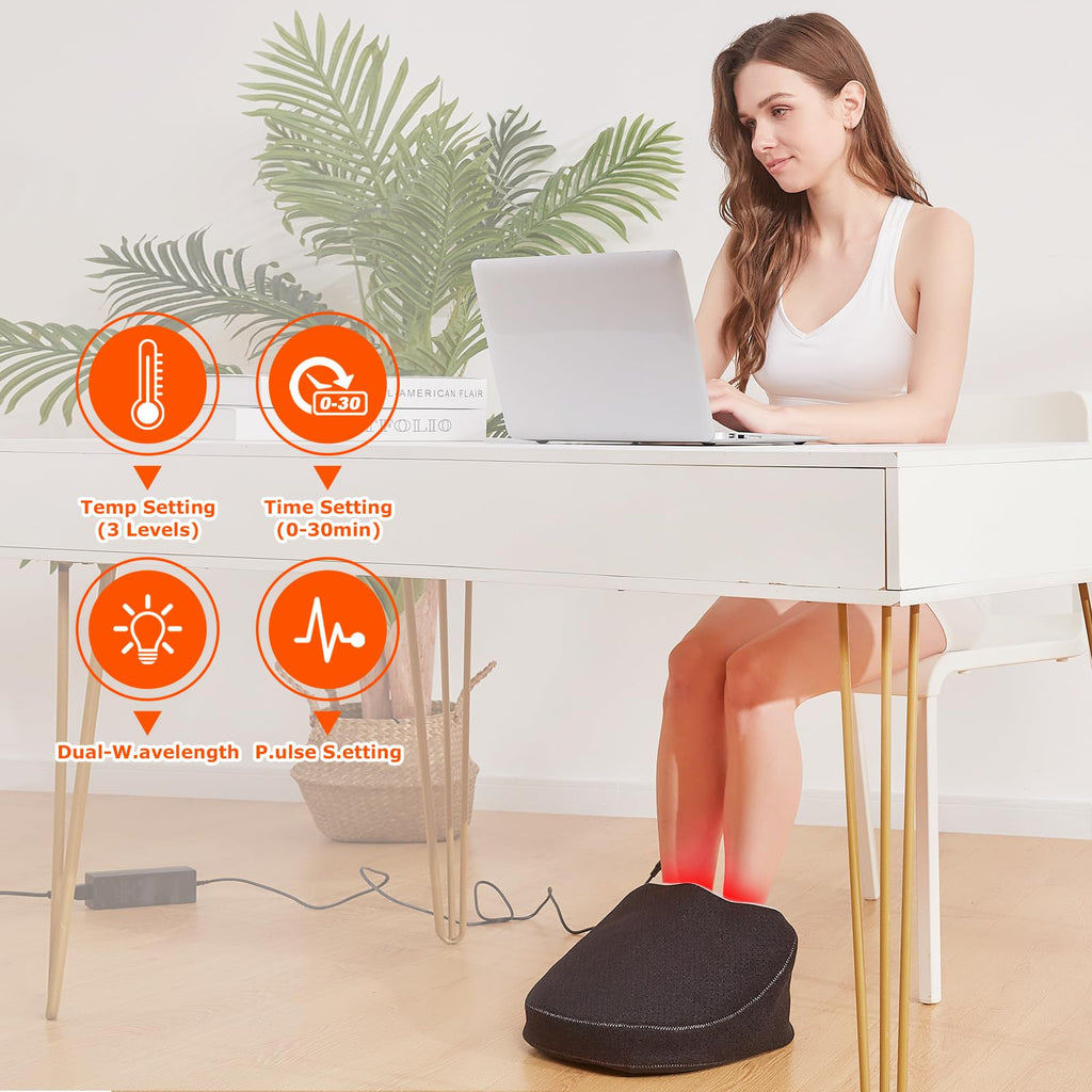 CAMECO 1 Pack Red Infrared Light Therapy for Feet, Red Light Therapy for Feet Neuropathy | 0-30min Timer Home Use