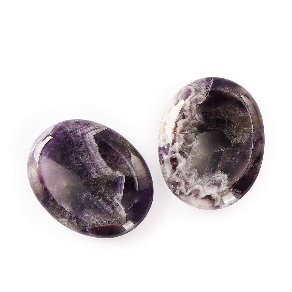 Artistone 2.0Amethyst Crystal Worry Thumb Stones for Anixety Natural Polished Healing Bulk Purple Palm Pocket Chakra Stones Wome