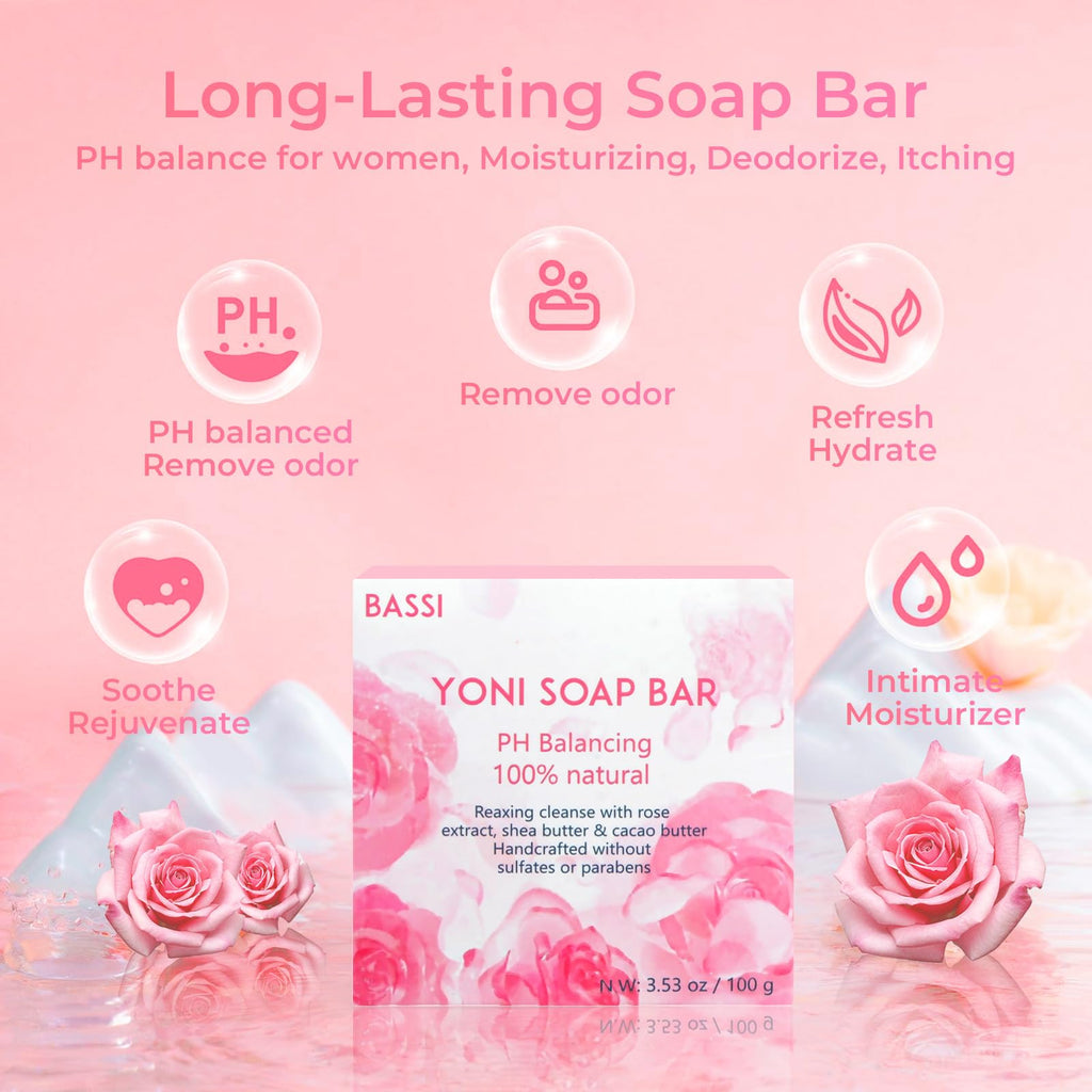 Yoni Soap Bars & Natural Yoni Oil Set, Natural Yoni Oil Vaginal Wash for Women Feminine Wash Vaginial Deodorants pH Balance, Eli