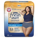 FitRight Fresh Start Incontinence and Postpartum Underwear for Women, XXL, Blue (12 Count) Ultimate Absorbency, Disposable Under
