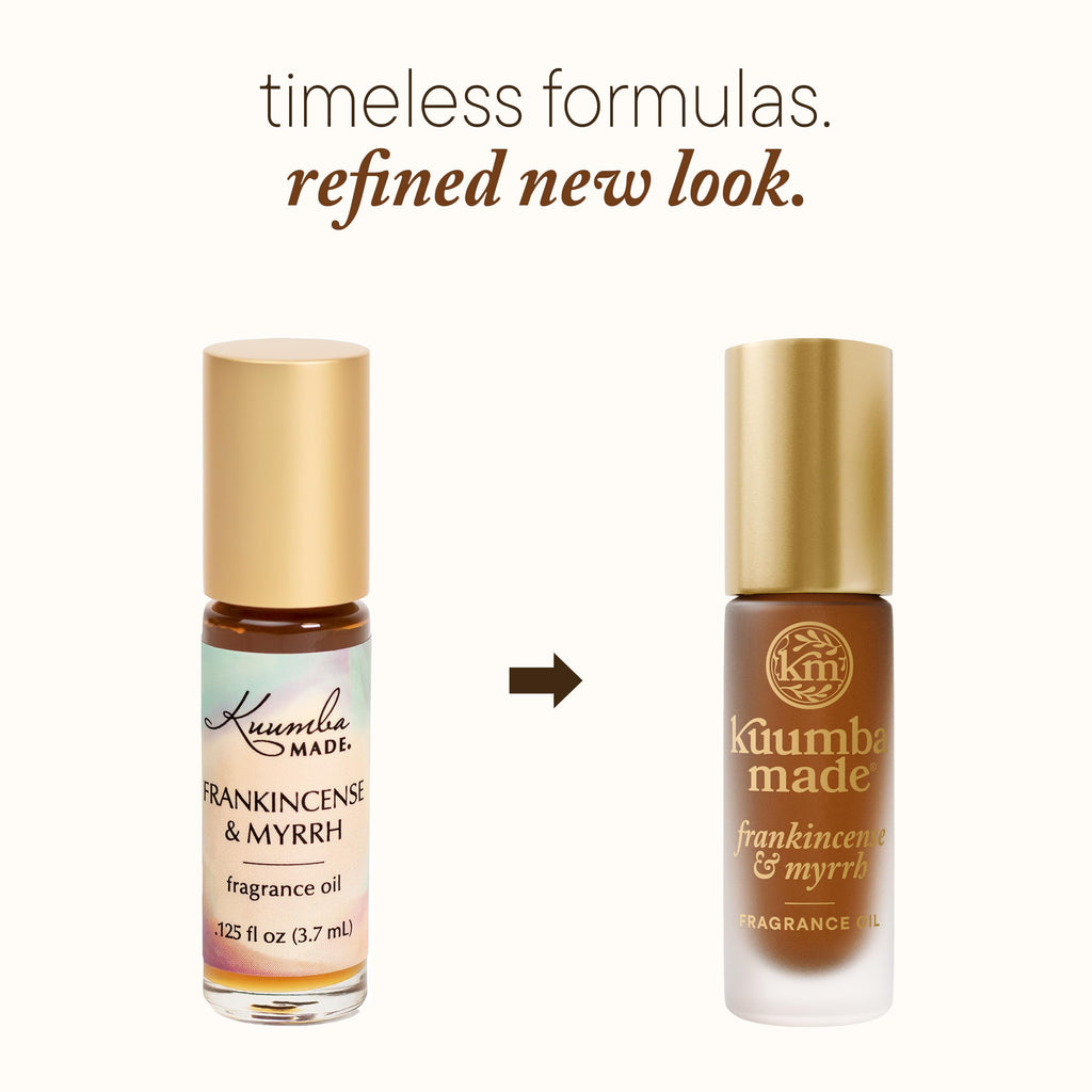 Kuumba Made Frankincense & Myrrh Fragrance Oil, Long-Lasting Small-Batch Perfume Roller, Vegan, Alcohol-Free, 0.15 Fl Oz