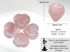 Rose Quartz Crystal Heart Palm Stone - Pocket Massage Worry Stone for Natural Body Chakra Balancing, Reiki Healing and Crystal G