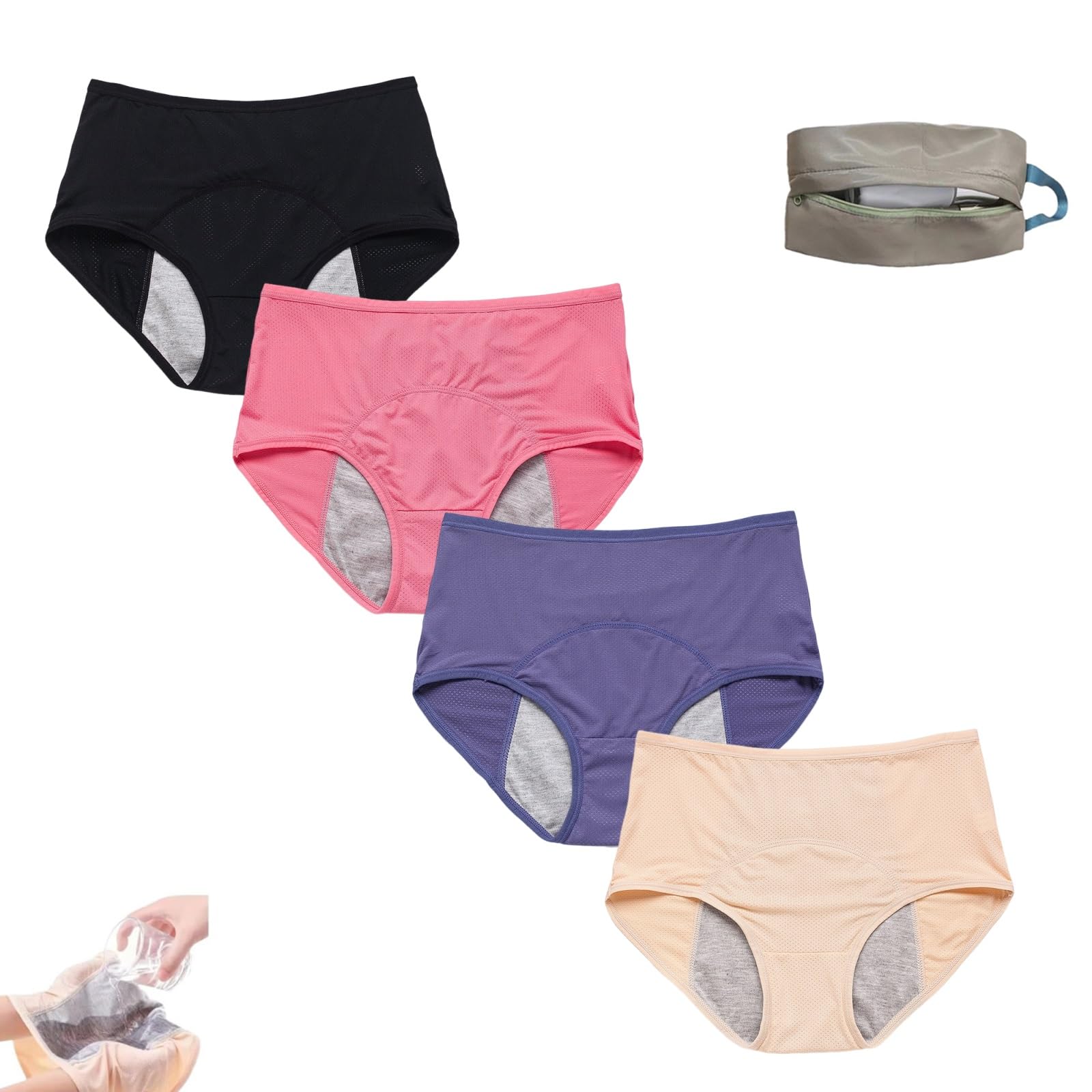 biqozi Panties for Women Over 60 70, Leakproof Ladies Underwear, Ladies Comfortable Leak Proof Incontinence Panties(#09,4X-Large