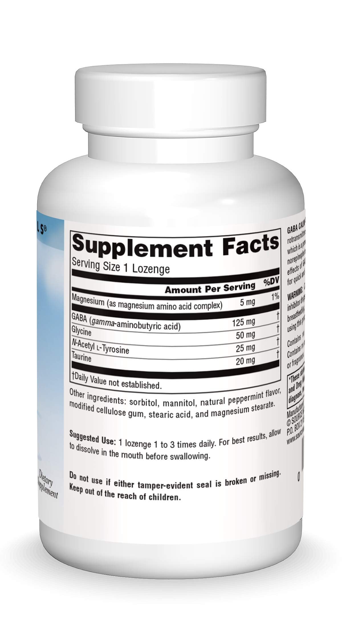 Source Naturals Serene Science, GABA Calm Quick Dissolving Peppermint Flavor* - 60 Lozenges