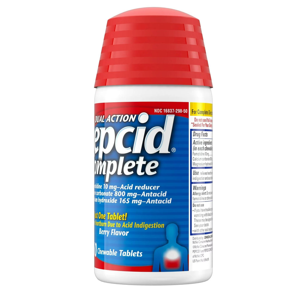 Pepcid Complete Berry Flavor - 100 Chewable Tablets (50ct x2 bottles)