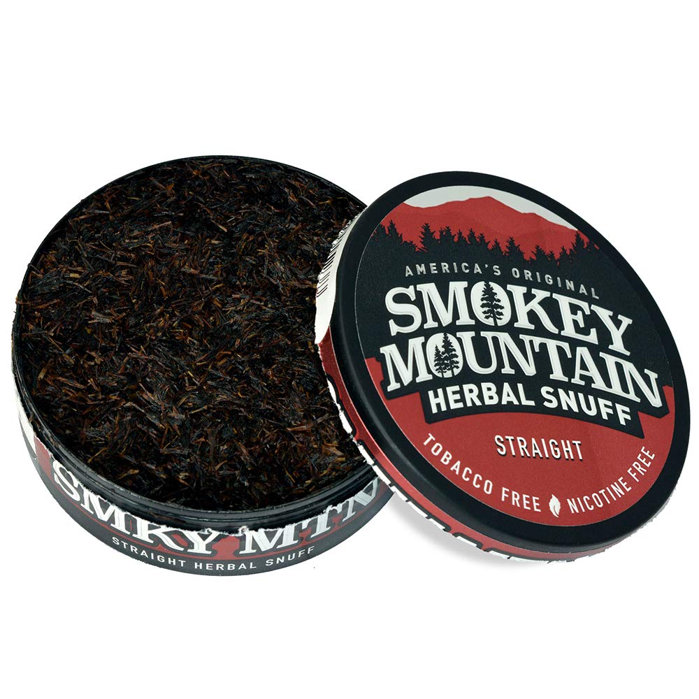 Smokey Mountain Herbal Long Cut - Straight - 1 Can - Tobacco Free and Nicotine Free Snuff