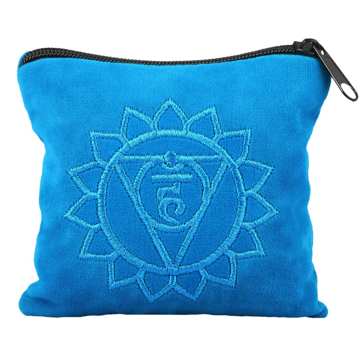 SUNYIK Natural Aquamarine Tumbled Chip Stone, Throat Chakra Crystal Pillow for Healing Reiki, Sphere Sculpture Figurine Point Di